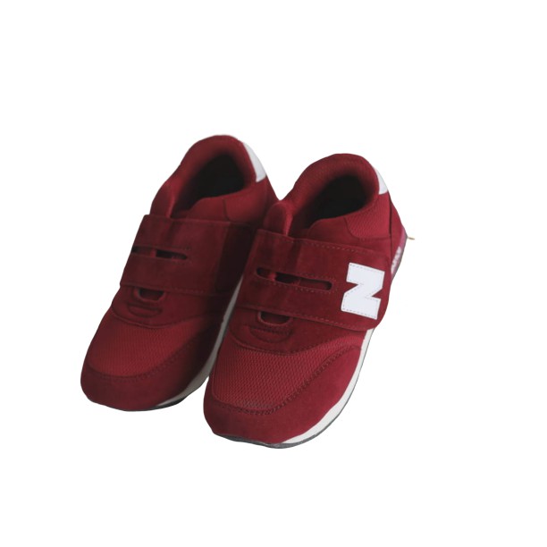 Khumaira_221 Sepatu Sport Anak VELCRO Maroon Usia 1 - 9 Tahun Simple Nyaman Dan Ringan