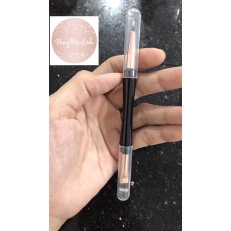 Double Head Eyebrow &amp; Eyeliner Brush dapat Tutupan