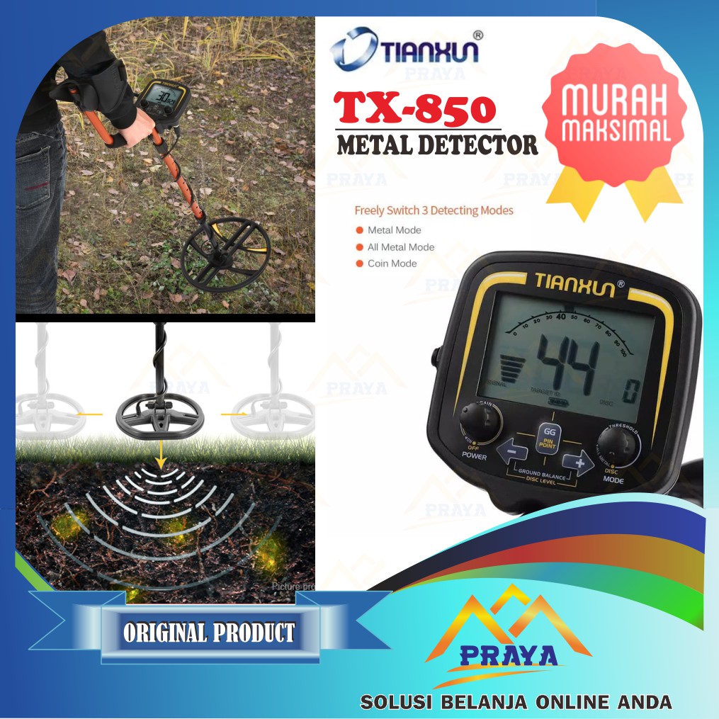 PROFESSIONAL METAL DETECTOR TX850 UNDERGROUND ALAT PENCARI EMAS TX-850 LOGAM TIANXUN