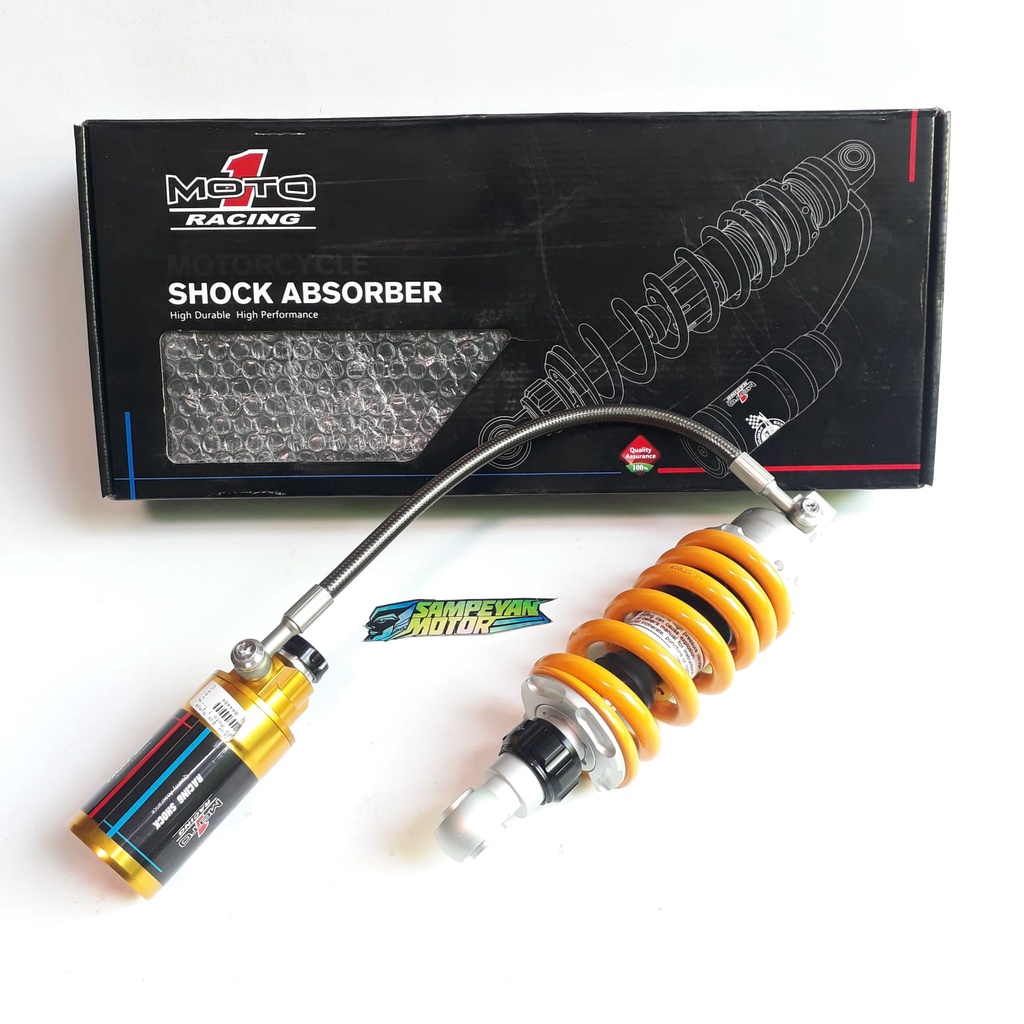Shock Sok Skok Belakang Tabung Pisah Kawasaki Ninja 150 R RR Kuning Moto 1 Racing