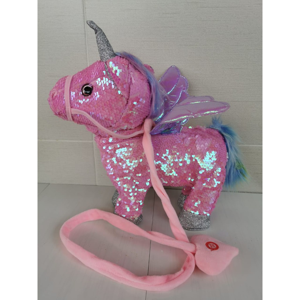 Boneka UNICORN Kuda Poni/Doggy Berjalan Walking Musik Dan Bergoyang [ MUSICAL SQUIN ] Termurah.&lt; TAMPA BOX&gt;