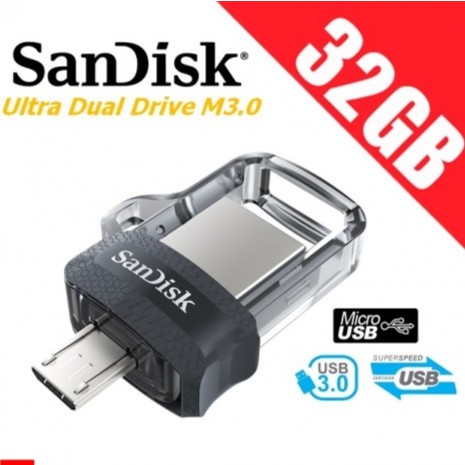 Flashdisk Sandisk Ultra 32GB Dual Drive M3.0 USB 3.0 + OTG Micro