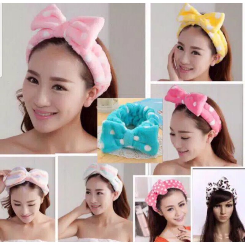 bandana masker / bando mandi / facial headband hairband korea model pita