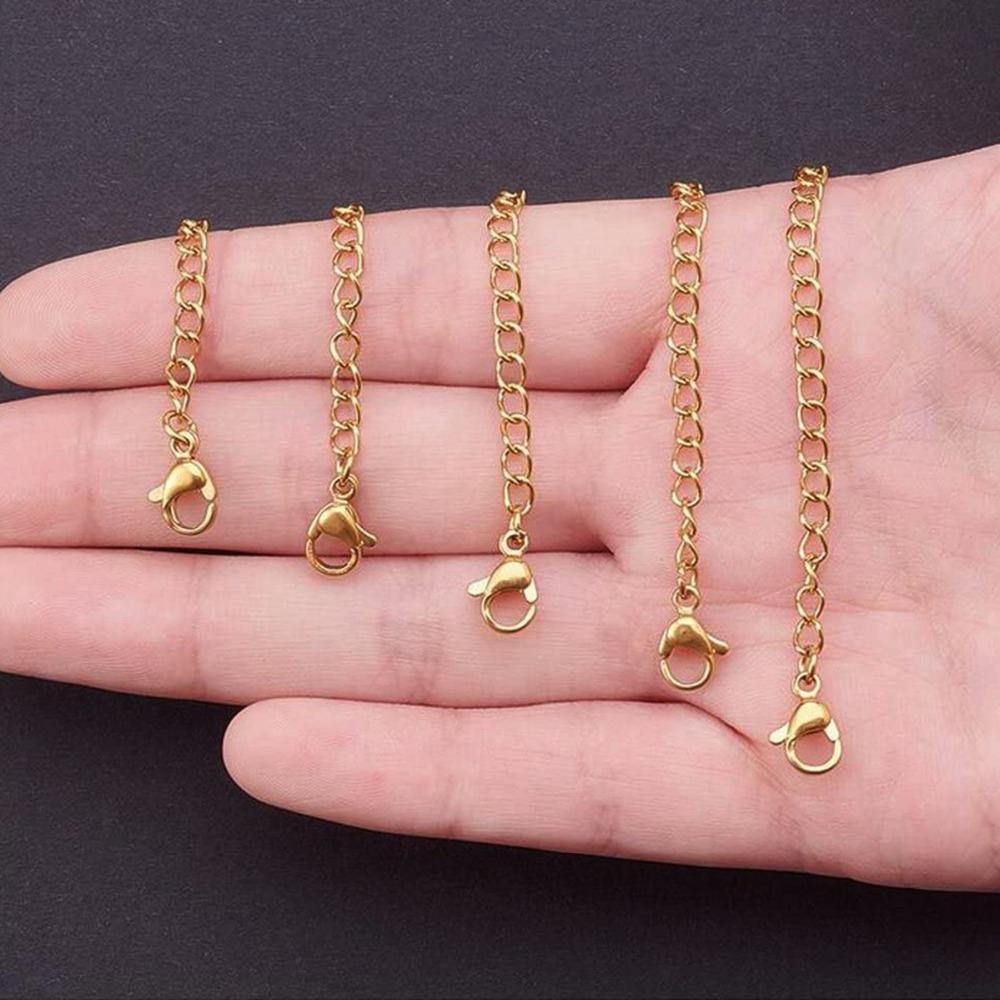 Agustina Kalung Extenders Emas DIY Gelang Extender Membuat Perhiasan Gesper Rantai Konektor