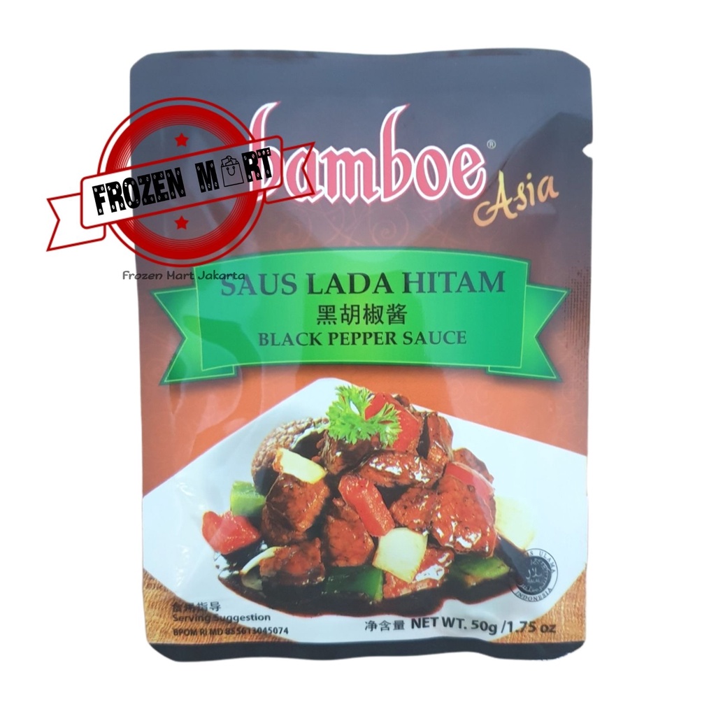 BAMBOE Bumbu Instant /  Bamboe Saus Lada Hitam / Black Pepper Sauce HALAL 50 Gr