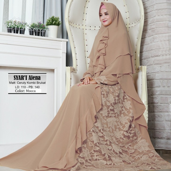 Baju Gamis Syari Alena Mocca tashi.311 CB