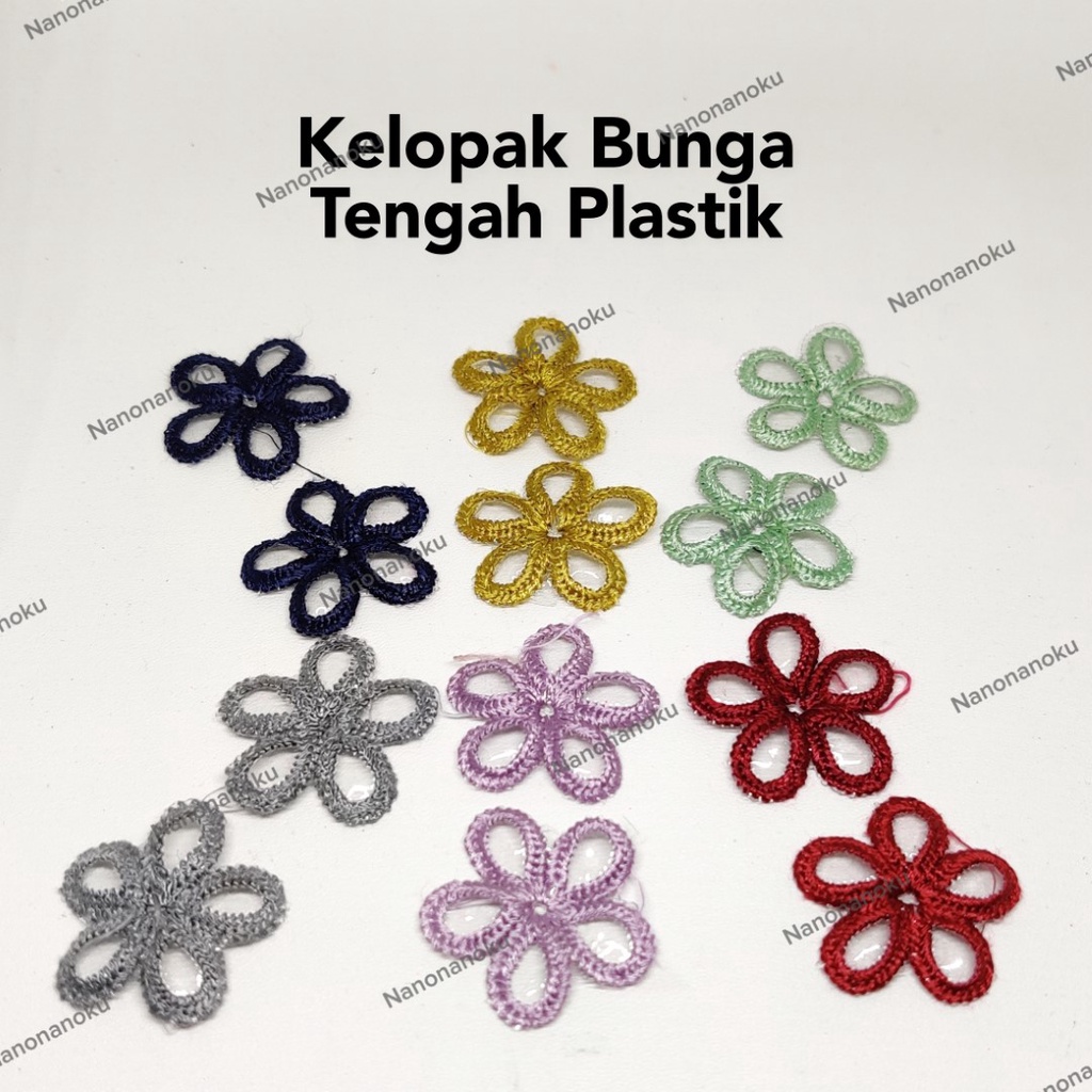 [20 pcs] Kelopak Bunga Kain TENGAH PLASTIK DIY Craft Kerajinan Tangan