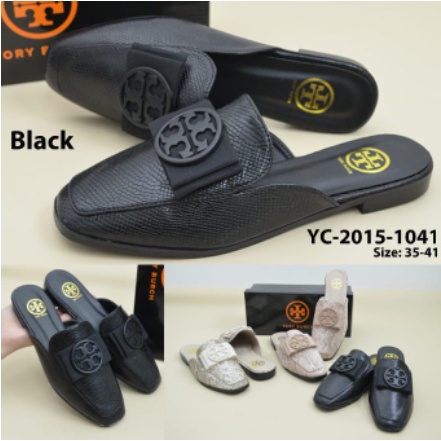SANDAL SENDAL WANITA T0RY YC-2015-1041 Backless Loafer Pattern Sandal