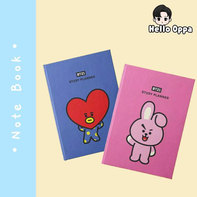 

[[BISA COD]] Notebook BT21 Hardcover Tata Chimmy Cooky Buku Catatan Pink Yellow