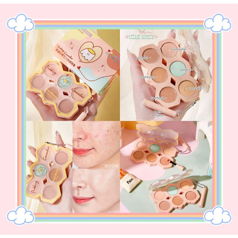 PROMO!!!CONCEALER PUDDING 6 WARNA+APLIKATOR KISS BEAUTY 23110