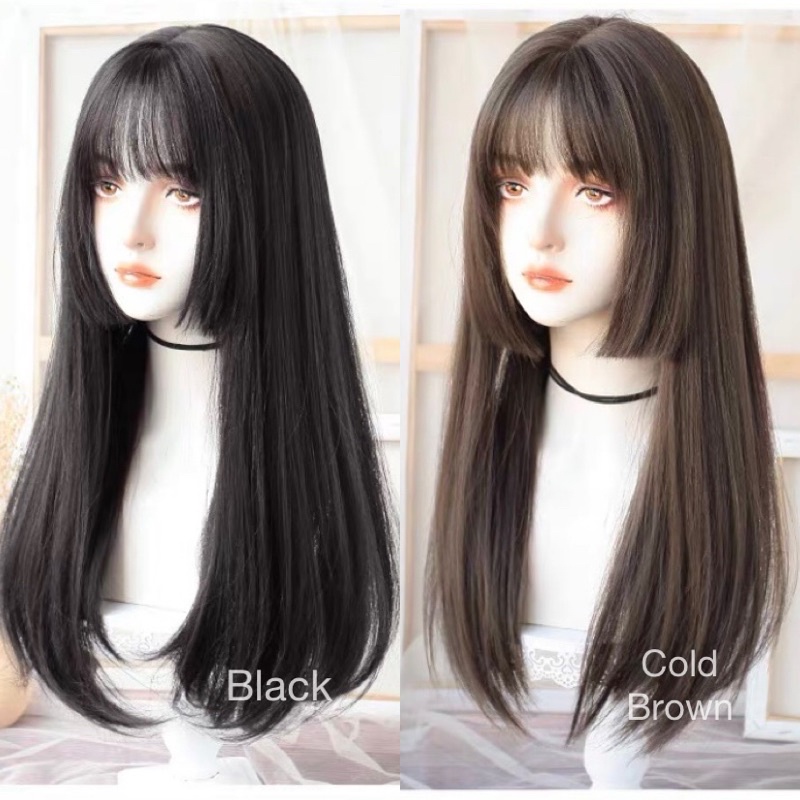 T41B full wig korean style hime cut 55-60 cm