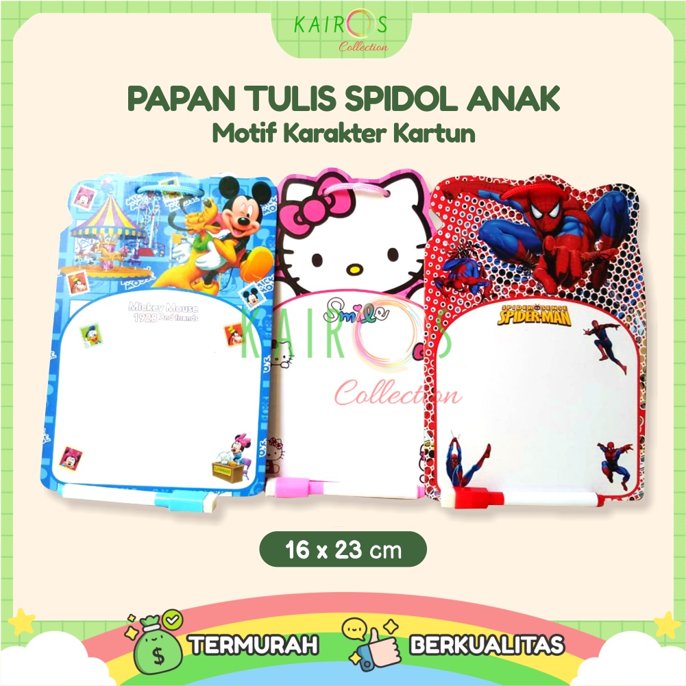 Papan Tulis Spidol Anak Motif Karakter Kartun Lucu