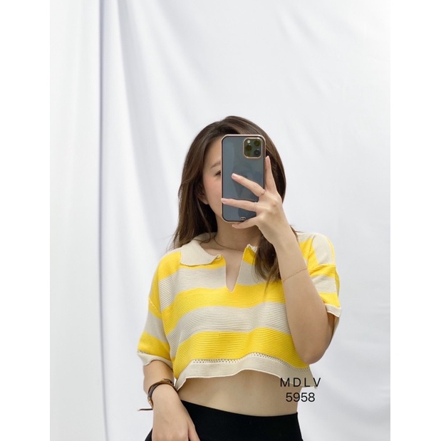 MDLV ~ 5958-1MILLEN KNIT TOPS KNIT CROP TOP WOMEN CROP TOP RAJUT IMPORT CROP TOP PREMIUM BEST SELLER FASHION IMPORT WANITA