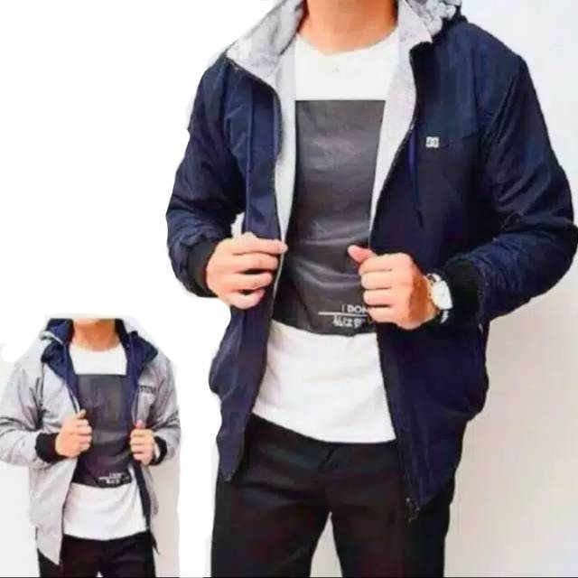 Jaket JUMBO BOLAK BALIK 2 IN 1 XXL - XXXL / Jaket Big Size Pria Bolak Balik