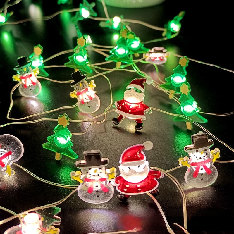 Lampu String Led Bentuk Boneka Natal 3d Untuk Dekorasi Ruang Tamu