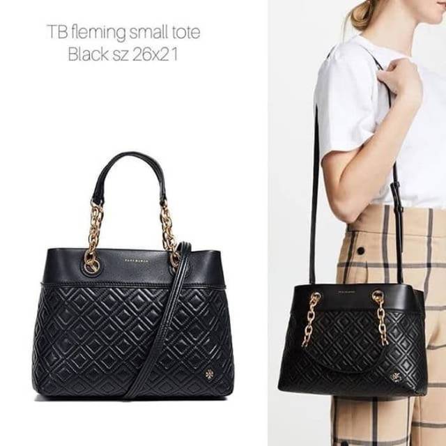 Tas Tory Burch Original- Tb fleming small tote black s