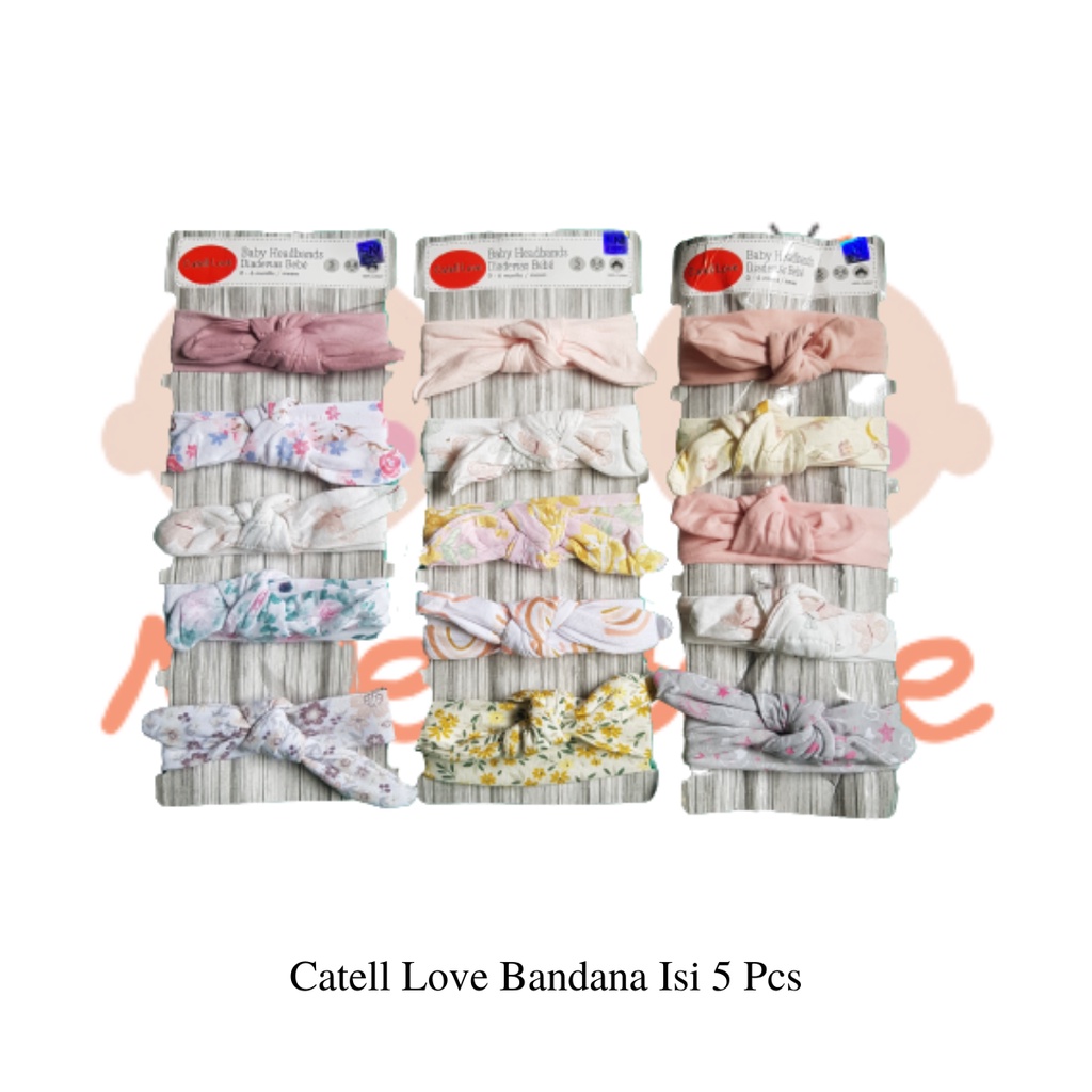 Catell Love Baby headband Bandana Bayi Motif Isi 5 Pcs