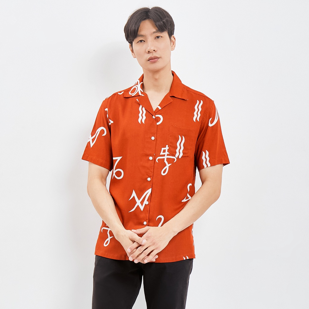 SANVANINA Kemeja Hawaiian Unisex Printing - Zodiac Casual Shirt E-2019