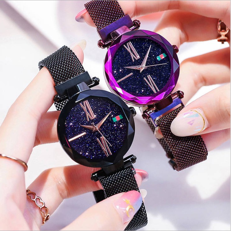 Jam Tangan Fashion Wanita korea glossy rantai magnet batam import murah - YRJ011