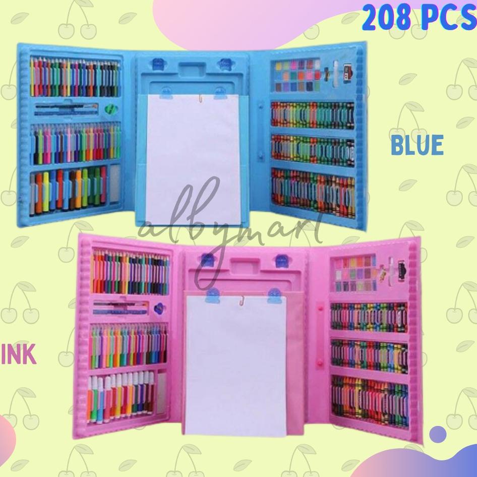 

Baru P0GLN Crayon Anak Set Isi 208 Pcs Pensil Warna Alat Lukis Set Crayon Set Z80 Super Promo
