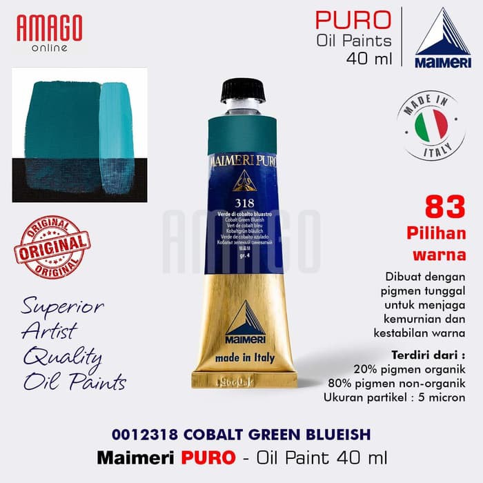 MAIMERI PURO - OIL PAINT - COBALT GREEN BLUEISH - 40ML - M0012318