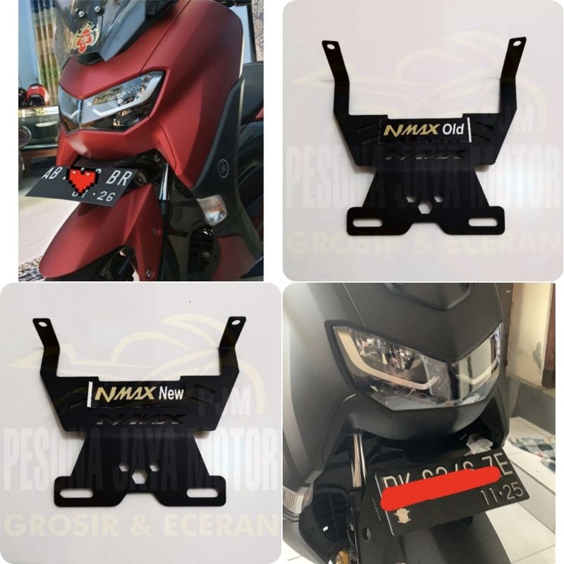 Breket tatakan dudukan plat nomor Nmax aerox pcx model kumis