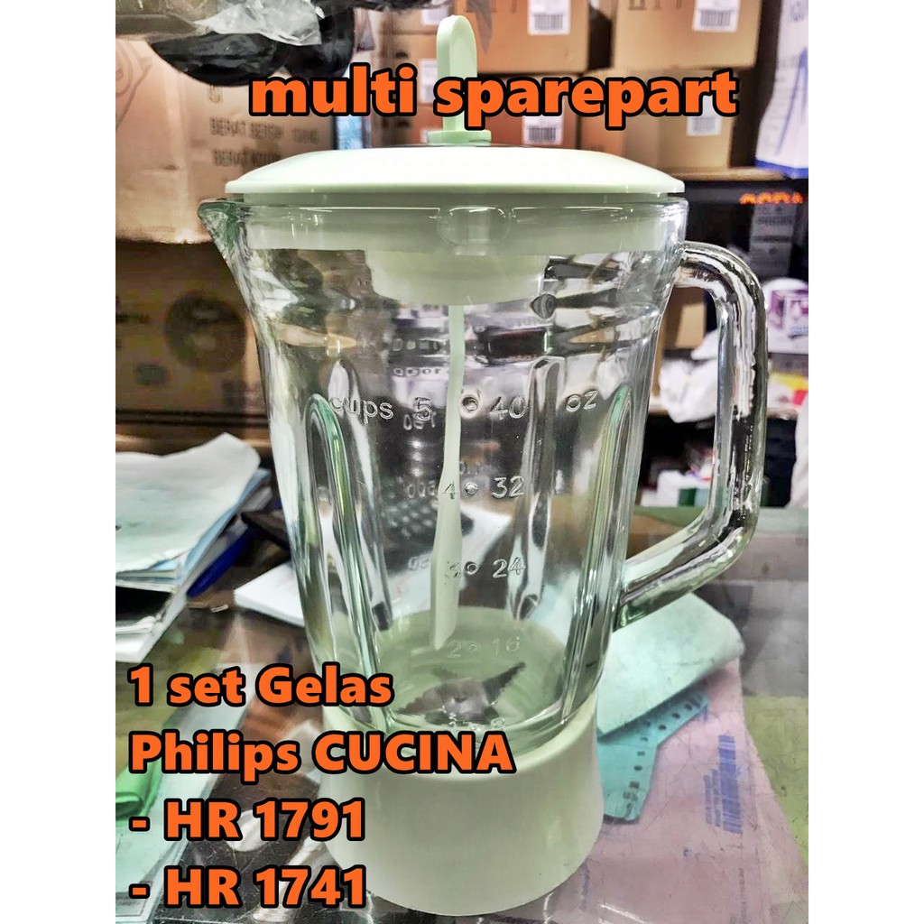  1  set gelas  philips HR 1791 HR 1741 CUCINA KACA  Shopee 