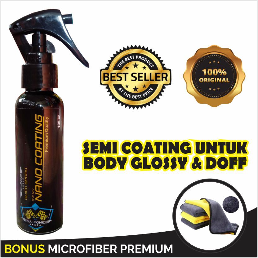 Pengkilap Mobil Wax SEMI NANO COATING BONUS MICROFIBER PREMIUM [BISA COD] 100 ml
