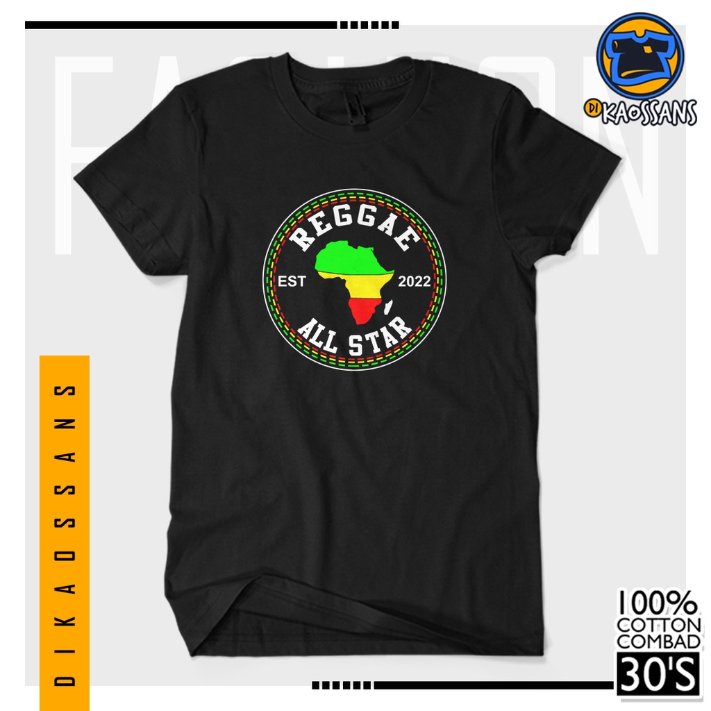 BISA COD BAYAR DITEMPAT Baju Kaos Distro REGGAE ALL STAR Cotton Combed 30s Sablon Premium Cewek Cowo