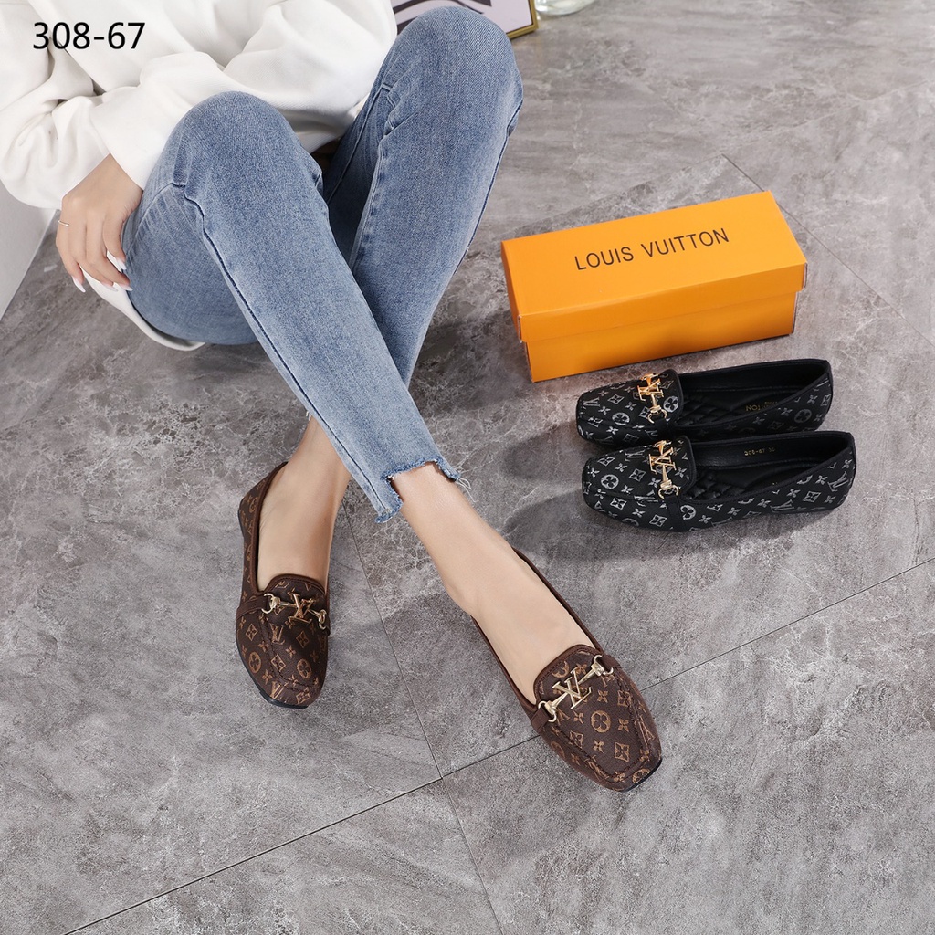 Canvas Logo Flat Shoes #308-67