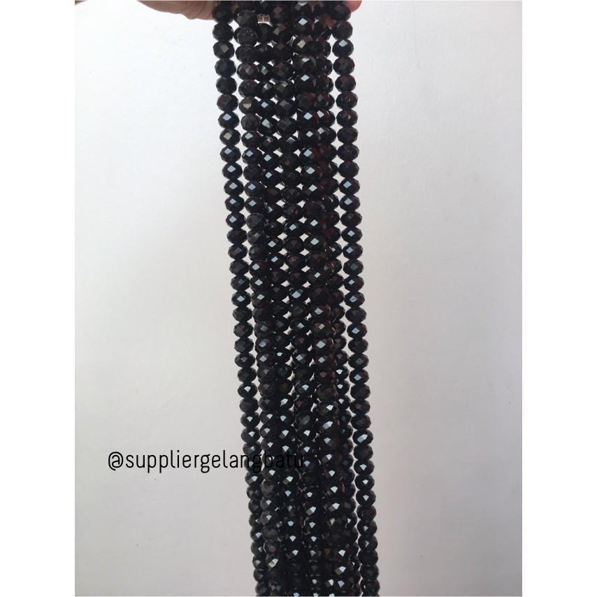 Crystal Ceko hitam 12mm BLACK Gloss bahan kerajinan craft umkm diy aksesoris pria wanita fashionita