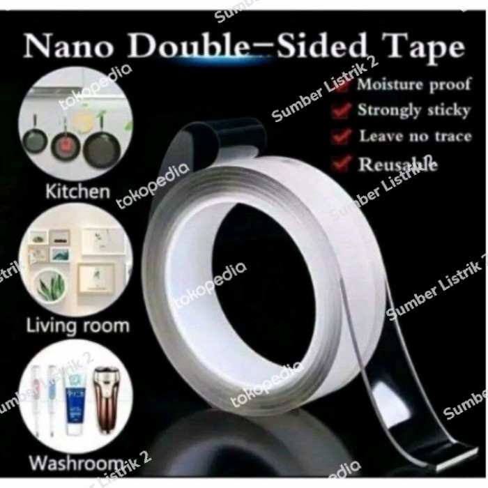 

Aman Double Tape Nano Magic Bening Transparan 1,8Mm 3 Meter Super Kuat Trendi