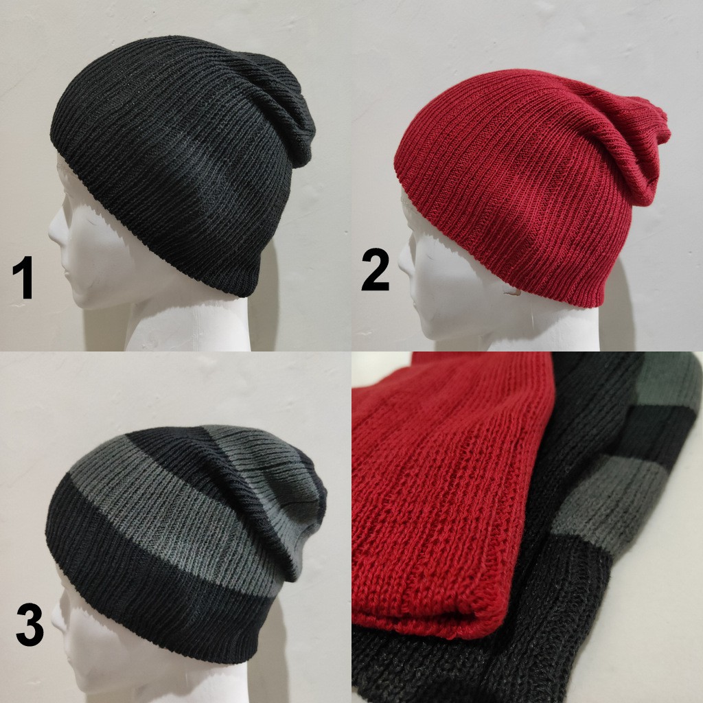 Kupluk beanie salur polos all size ANAK REMAJA BEA-SALUR DB