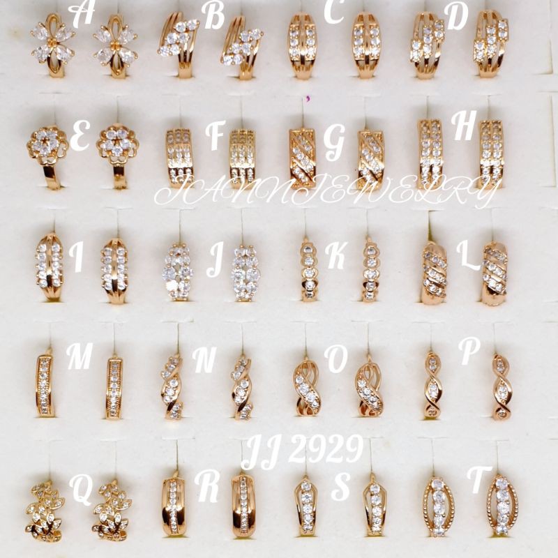 Anting roda jepit permata zircon aneka model cantik♡TIN-8♡