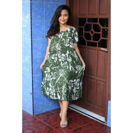 Daster payung laras hitsman murah harga grosir pekalongan batam-Untir Hijau