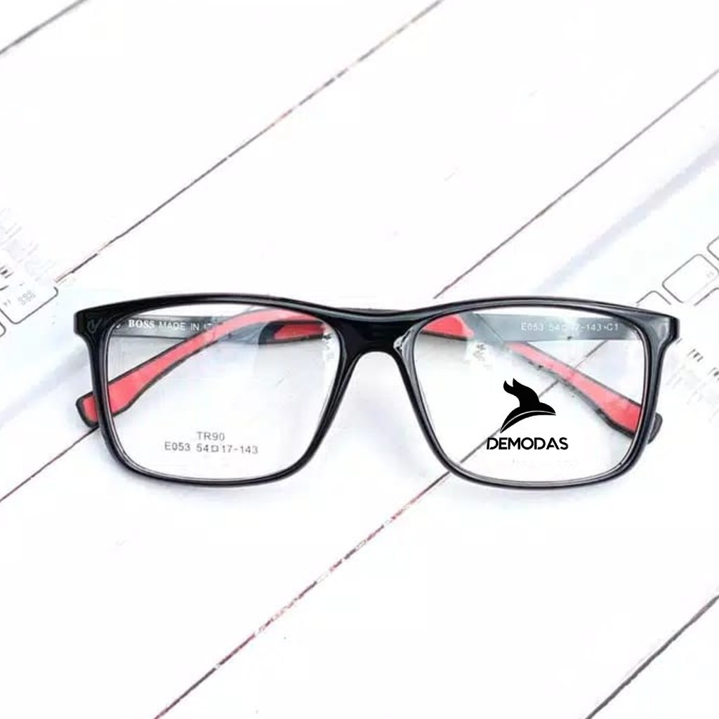 Demodas Kacamata Pria Lensa Photocromic Blueray Bluecromic Anti Radiasi Bluechromic Photochromic Normal Minus Silinder Plus E053 ada per pegas Demodas Glasses