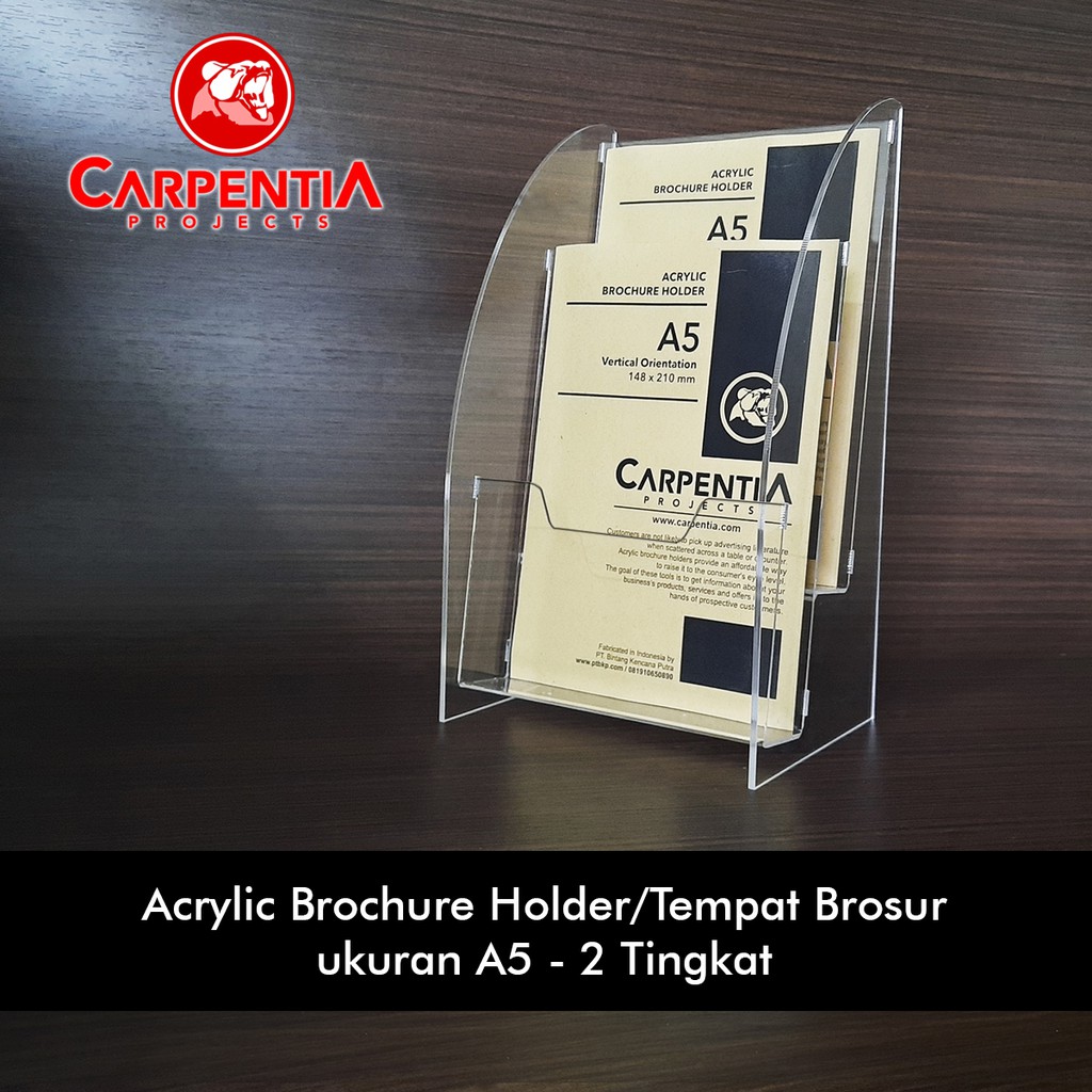 

Brochure Holder Acrylic/Tempat Brosur - A5 - Tipe B Bening 2 Tingkat