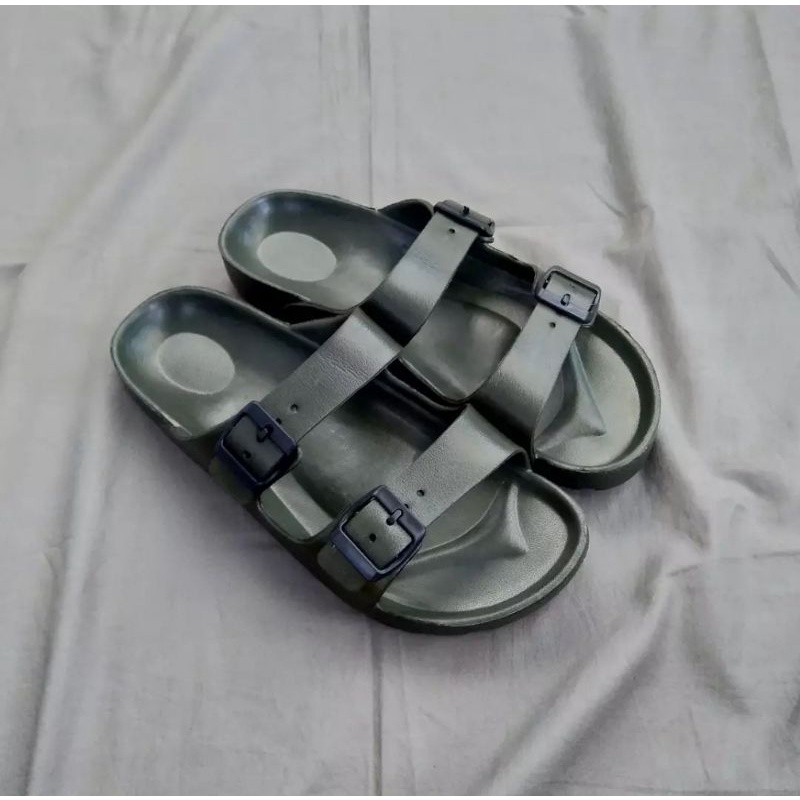 Sandal Pria Karet Double Strap 2 Tali Sandal Birken Birkenstock - VM