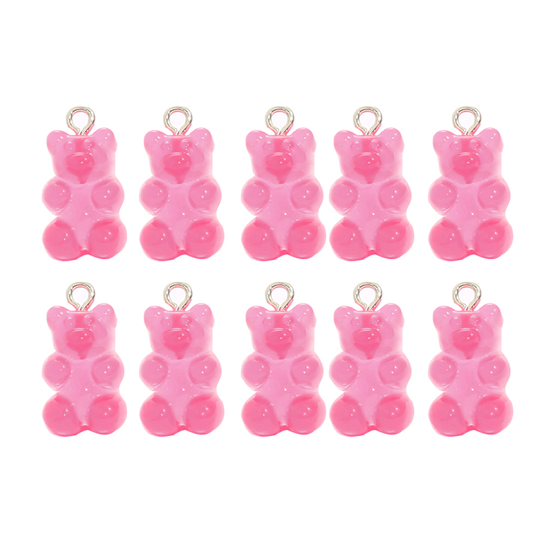 10pcs Liontin Bentuk Gummy Bear Bahan Resin Untuk Aksesoris Perhiasan Diy