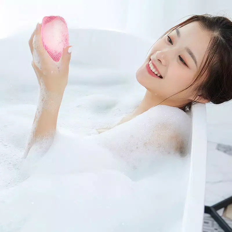 hokkiterus21 Bubble bath brush silicon fast foaming spon mandi busa sikat daki pijit badan motif