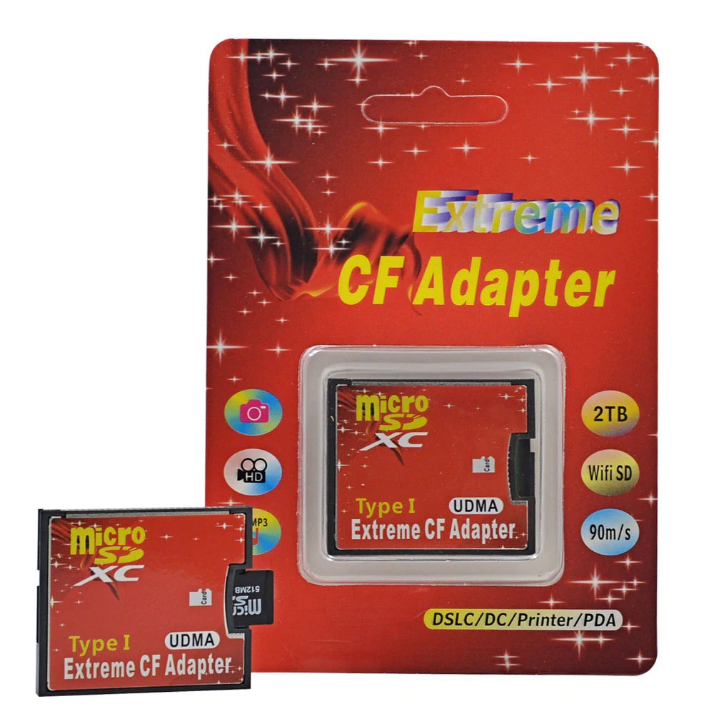Converter Micro SD jadi Compact Flash Card Extreme CF Adapter TF SDXC