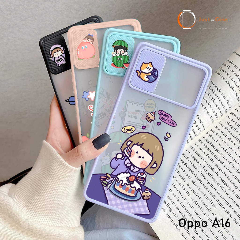 Case Slide (KG1) Softcase Macaron Oppo A16 A15 A15S A74 A95 A53 A54 A5 A9 2020 RENO 6 5 5F 4 4F A5S A12 A7 A1K A71 F5 F7 A83 A31 A37