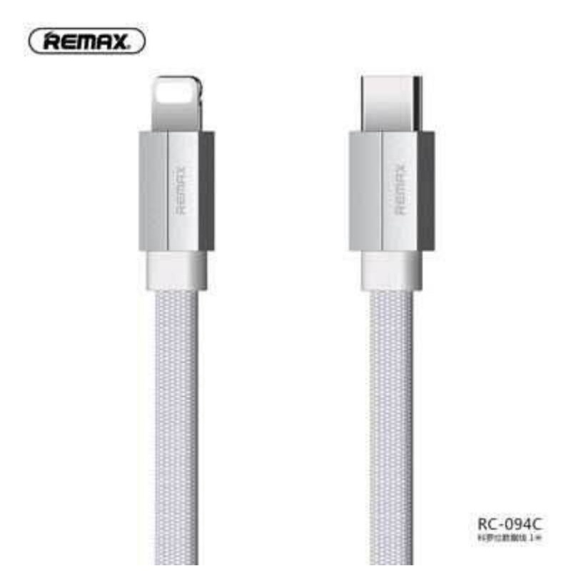 ORIGINAL 100% REMAX CABLE TYPE-C TO IPHONE KEROLLA 1M - WHITE / RC-094C-1M-WH / AKSESORIS CAS BATERA