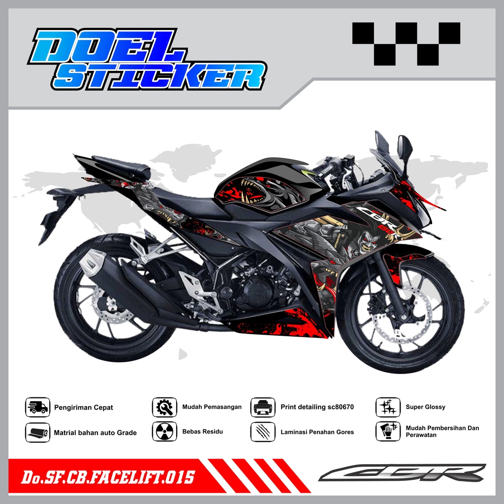 STICKER STRIPING CBR 150 R Facelift - STICKER STRIPING SEMI FULL LIST VARIASI HOLOGRAM , CROME CBR 150 R Facelift DOEL 015