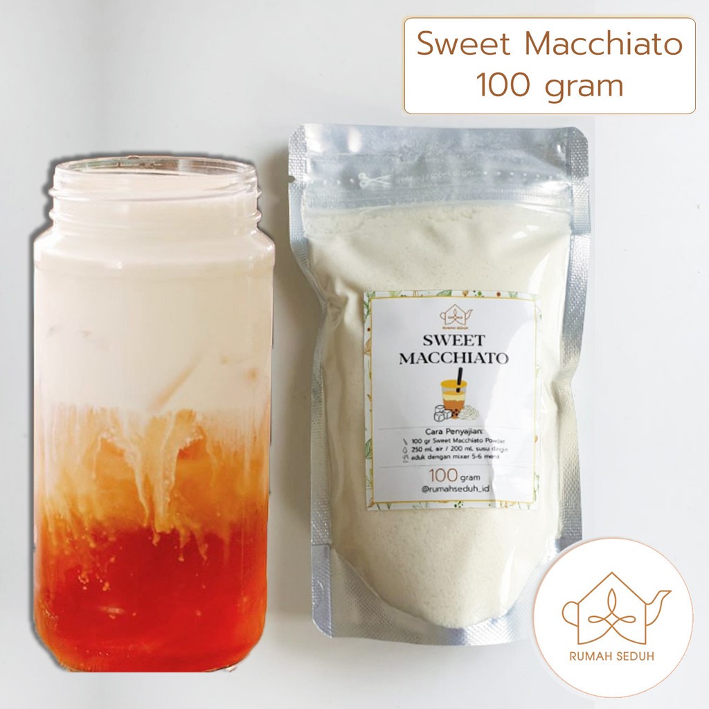 100gr Sweet Macchiato Foam Powder, Minuman Cheese Tea Powder Macchiato, Topping Bubuk Busa