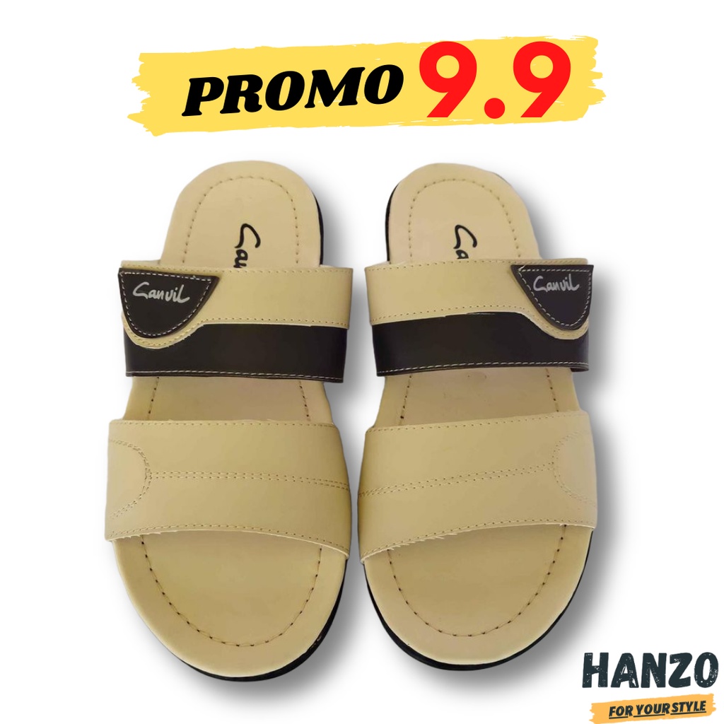 Sandal Kulit Pria Sandal Selop Carvil di Jamin Berkualitas. Sandal Pria Casual(Cvl.S.02)