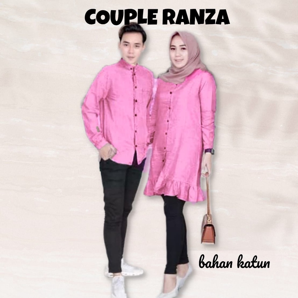 RJ5 STELLASHOPPIE Couple RANZA Baju Pasangan Muslim Kemeja Tunik Katun