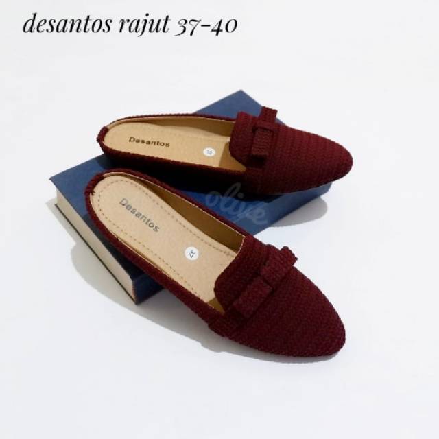 Desantos rajut marun/flatshoes/handara77
