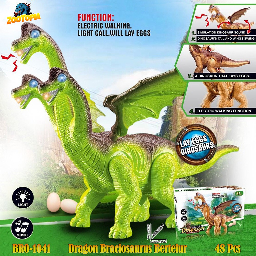 Mainan Anak Hewan Dinosaurus Mainan Edukasi Naga Braciosaurus Bertelur BRO1041