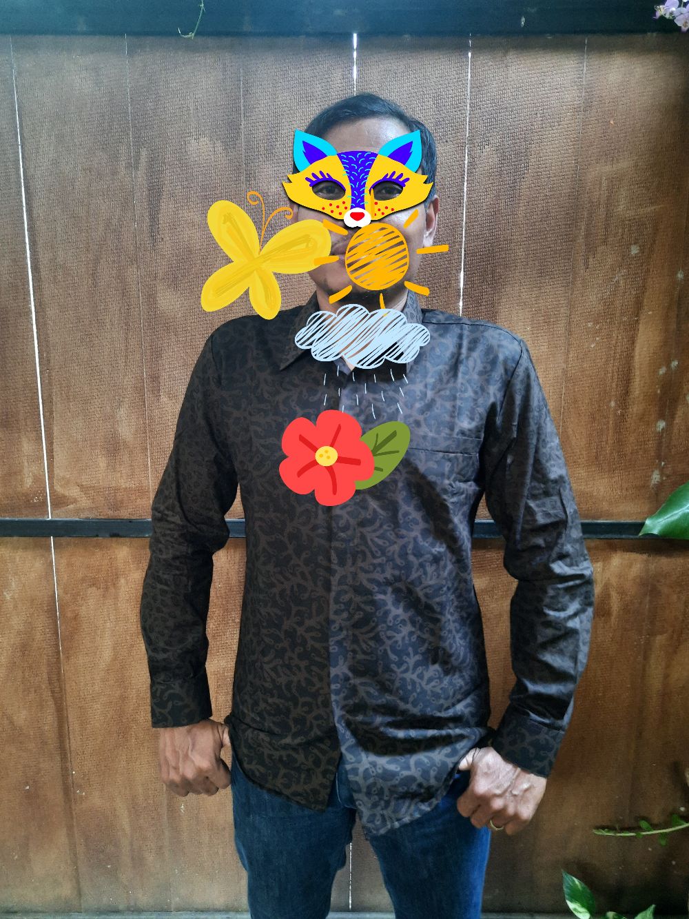 Harubuwono Kemeja Batik Pria Lengan Panjang Slimfit Katun Printing Hem Baju Atasan Kantor Modern